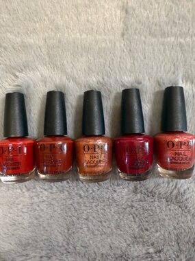 OPI Mini Nail Polish Bundle Tropical Coral Red Shimmer Lot of 5 NEW NEVER OPENED